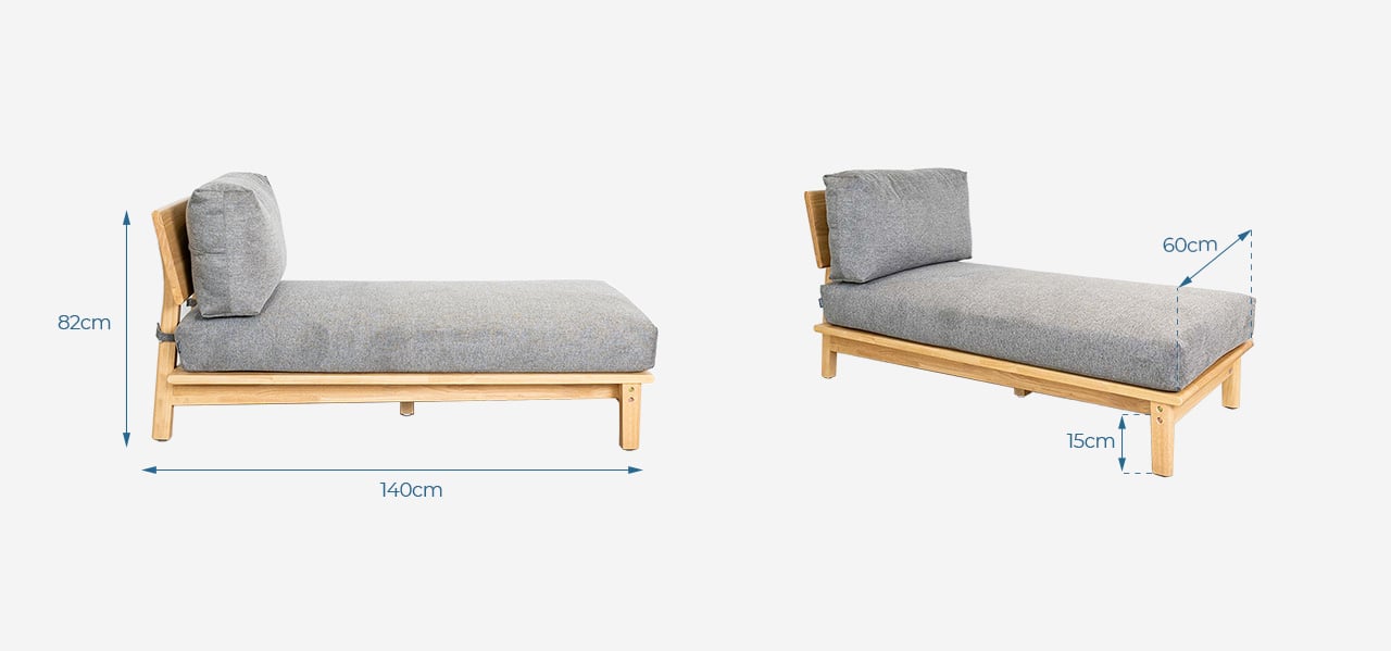 Ghế sofa góc xám đậm VLINE kích thước